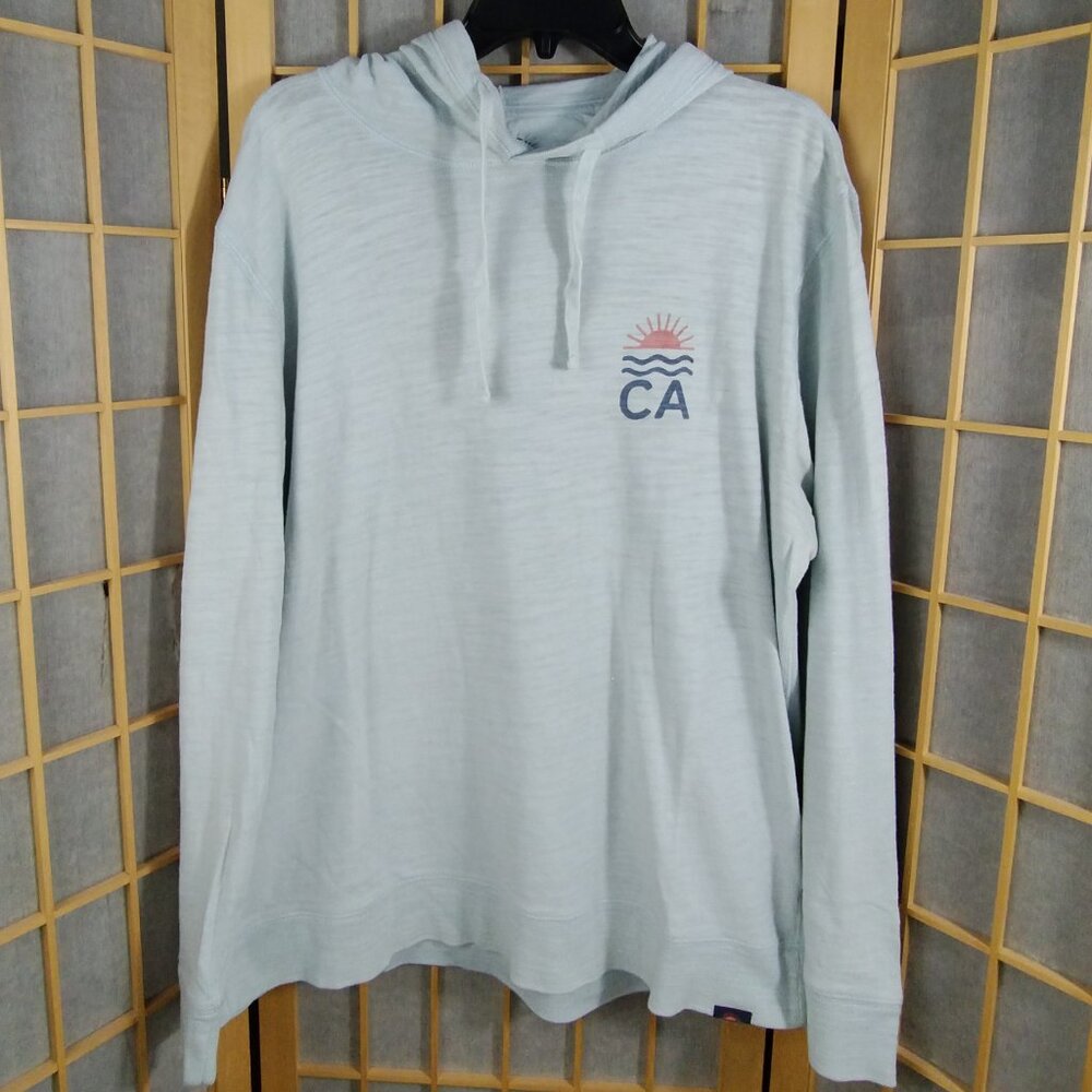 Faherty Malibu Slub Hoodie Blue Oasis Size XL
